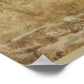 Vintage Steampunk Blue Butterfells auf Parchment Poster (Ecke)