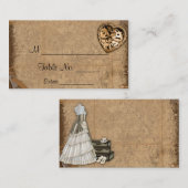 Vintage Steampunk Bride Wedding Platzkarten (Vorne/Hinten)