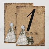 Vintage Steampunk Bride Wedding Tischnummer (Vorne/Hinten)