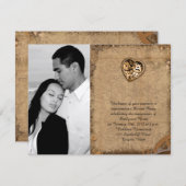 Vintage Steampunk Bride Wedding Verlobung Einladung (Vorne/Hinten)