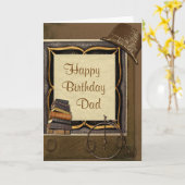 Vintage Steampunk Collage Birthday Karte (Gelbe Blume)