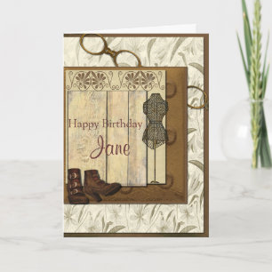 Vintage-Steampunk-Collage-Geburtstag Karte