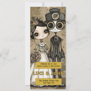 Vintage-Steampunk-Einladungen zur Hochzeit mit ein Einladung