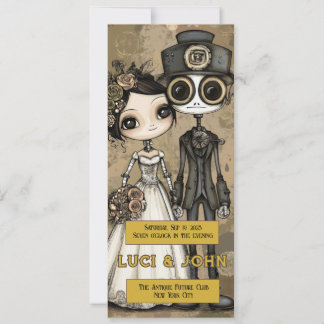 Vintage-Steampunk-Einladungen zur Hochzeit mit ein Einladung