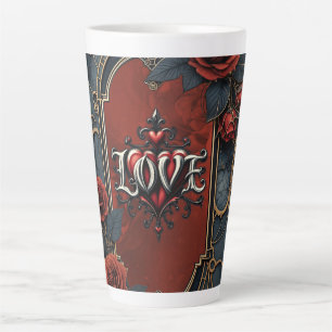 Vintage-Steampunk-Eleganz Uhrwerk Rosen der Liebe Milchtasse