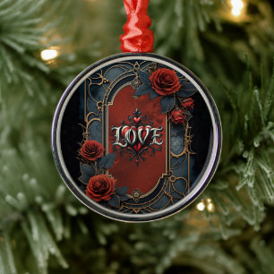 Vintage-Steampunk-Eleganz Uhrwerk Rosen der Liebe Ornament Aus Metall