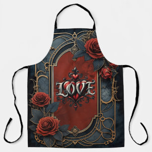 Vintage-Steampunk-Eleganz Uhrwerk Rosen der Liebe Schürze