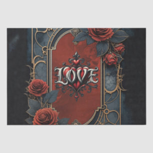 Vintage-Steampunk-Eleganz Uhrwerk Rosen der Liebe Seidenpapier