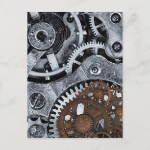 Vintage-Steampunk-Getriebe Metall-Zahnrad Postkarte