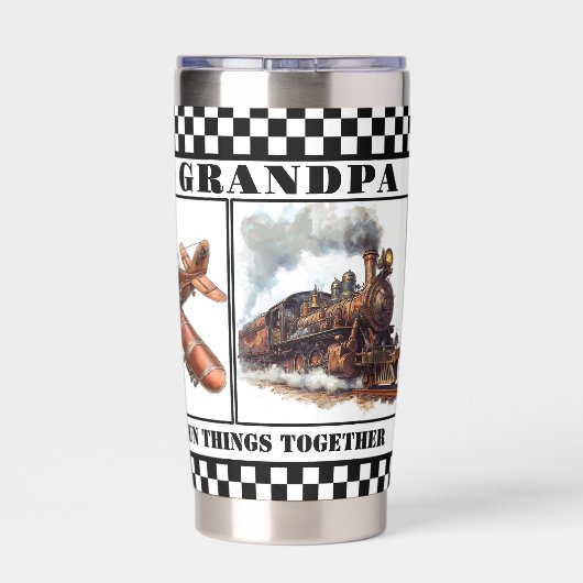 Vintage Steampunk-Grandpa-Rente Thermobecher (Rückseite)