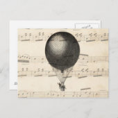 Vintage Steampunk-Heißluftballon Postkarte (Vorne/Hinten)
