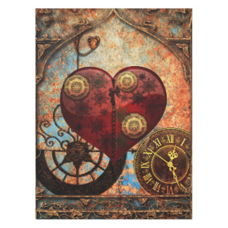 Vintage Steampunk Herz-Tapete Tischdecke
