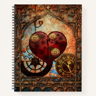 Vintage-Steampunk-Herzen Wallpaper Notizbuch