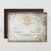 Vintage Steampunk-Hochzeit Einladungspostkarte (Vorne/Hinten)