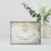 Vintage Steampunk-Hochzeit Einladungspostkarte (Stehend Vorderseite)