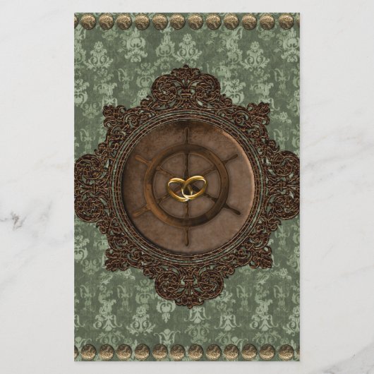 Vintage Steampunk-Hochzeitseinladung Flyer (Hinten)