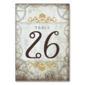 Vintage Steampunk-Hochzeitsstiftung Tischnummer (Rückseite)