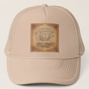 Vintage-Steampunk-Luftschiff-Emblem-Schaumstoff-Tr Truckerkappe