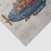 Vintage-Steampunk-Luftschiff Seidenpapier (Ausschnitt)