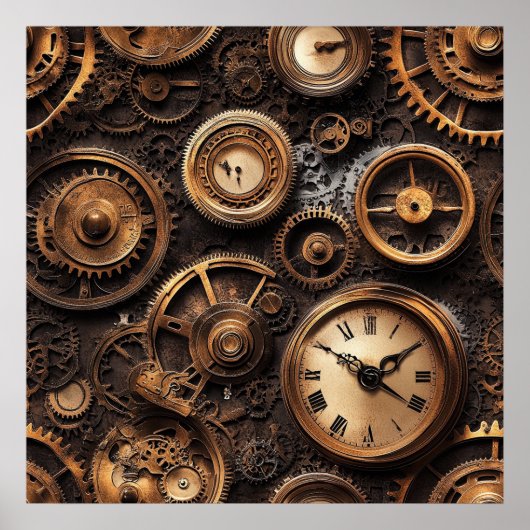 Vintage-Steampunk-Plakat Poster (Vorne)