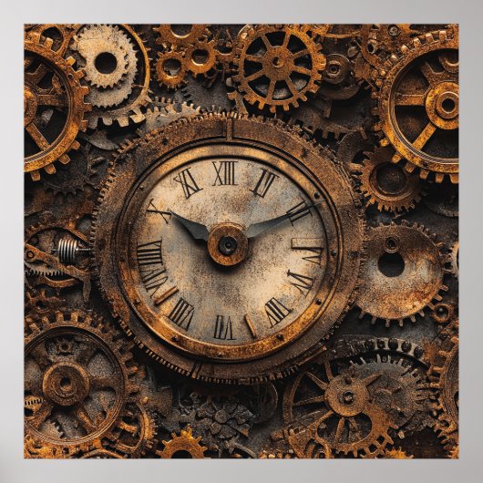 Vintage-Steampunk-Plakat Poster (Vorne)