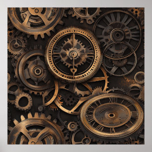 Vintage-Steampunk-Plakat Poster