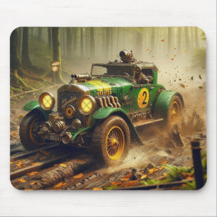 Vintage Steampunk-Racecar-Maus-Pad Mousepad