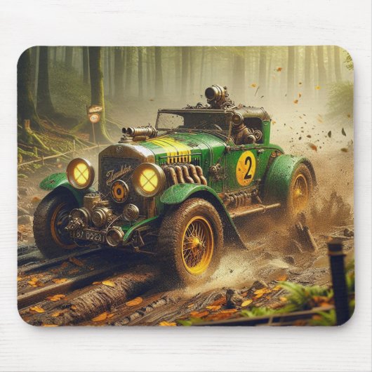 Vintage Steampunk-Racecar-Maus-Pad Mousepad (Vorne)