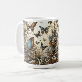 Vintage Steampunk-Schmetterlinge Kaffeetasse (Vorderseite Links)