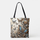 Vintage-Steampunk-Schmetterlinge monogrammiert Tasche (Rückseite)