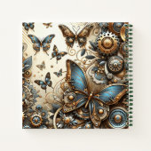 Vintage Steampunk-Schmetterlinge Notizblock (Rückseite)