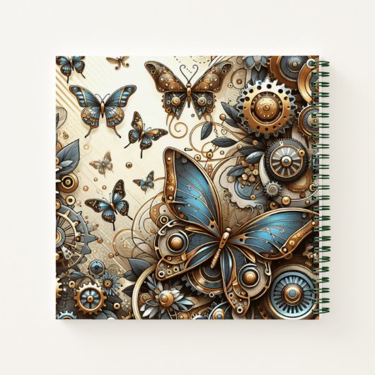 Vintage Steampunk-Schmetterlinge Notizblock (Rückseite)