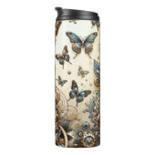 Vintage Steampunk-Schmetterlinge Thermosbecher (Nach rechts gedreht)