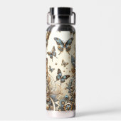 Vintage Steampunk-Schmetterlinge Trinkflasche (Rückseite)