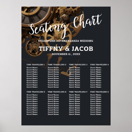 Vintage Steampunk-Seekarte Hochzeit Poster (Vorne)