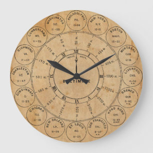 Vintage-Steampunk-Stadt-Poststempel-Wanduhr Welt Große Wanduhr