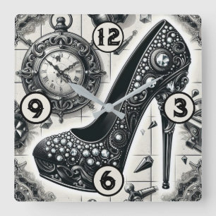 Vintage-Steampunk-Stil-Stiletto Quadratische Wanduhr