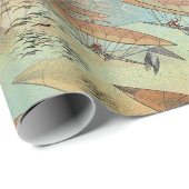 Vintage Steampunk-Stilluftschiffe im Flugmuster Geschenkpapier (Rolleneckpunkt)