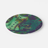 Vintage Steampunk Tapete Pappteller (Schrägansicht)