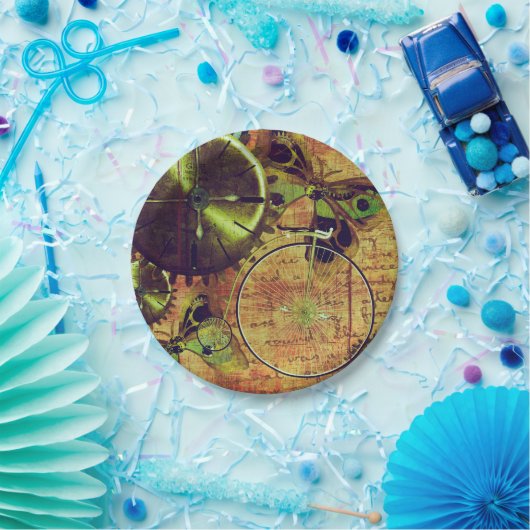 Vintage Steampunk Tapete Pappteller (Party)