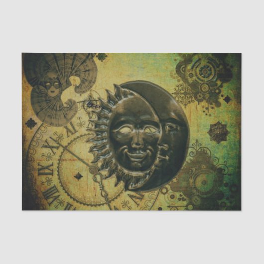 Vintage Steampunk Tapete Seidenpapier (Vorderseite)