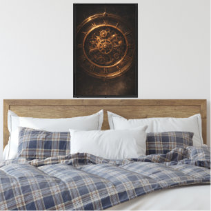Vintage-Steampunk-Uhrwerk Leinwanddruck