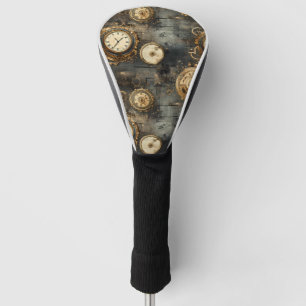 Vintage-Steampunk-Uhrwerkzahnräder Bronze Schwarz Golf Headcover
