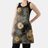 Vintage-Steampunk-Uhrwerkzahnräder Bronze Schwarz Schürze (InSitu)