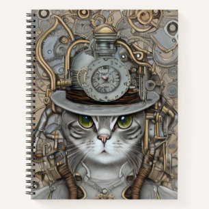 Vintage Steampunk viktorianische Katze Notizblock