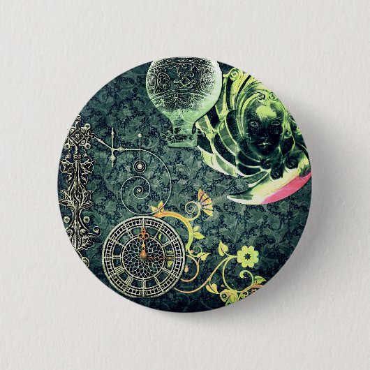 Vintage-Steampunk-Wallpaper Button (Vorderseite)