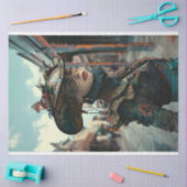 Vintage Steampunk-Woman Alligator-Dekoupage Seidenpapier (Basteln)