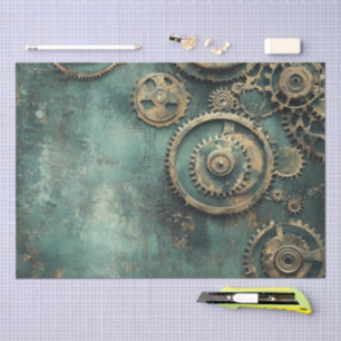 Vintage Steampunk Zahnräder & Uhrwerk Seidenpapier