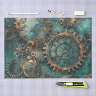 Vintage Steampunk Zahnräder & Uhrwerk Seidenpapier