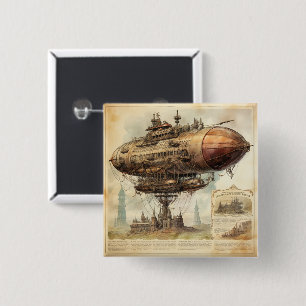 Vintage-Steampunk-Zeppelin (10) Button